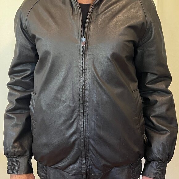 Reversible Dark Brown Leather and Mink Fur Jacket with pockets - Vintage Size 2 - Picture 11 of 11